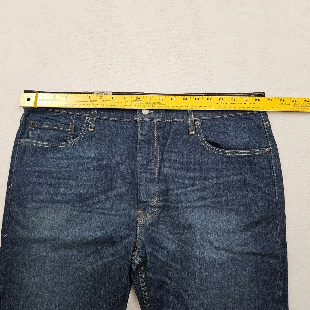 NEW Levi's 502 Taper Jeans Mens 40x29 Dark Blue Stretch Regular Fit Denim Casual